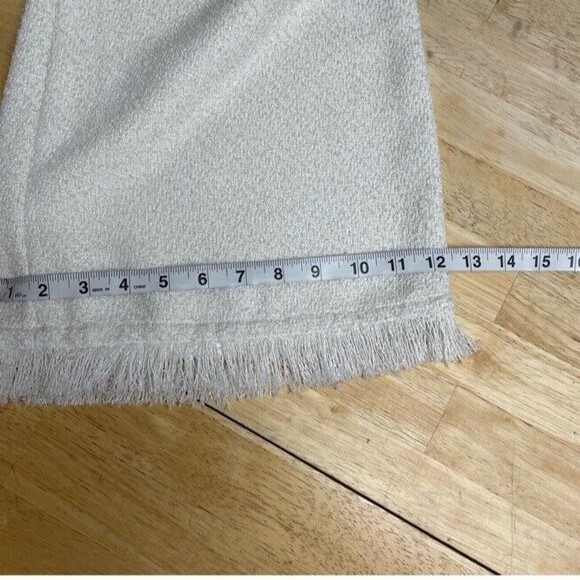 Something Navy Tweed Frayed Wide Leg Pants Ivory Coastal Bridal Chic Casual 2 - Picture 14 of 14